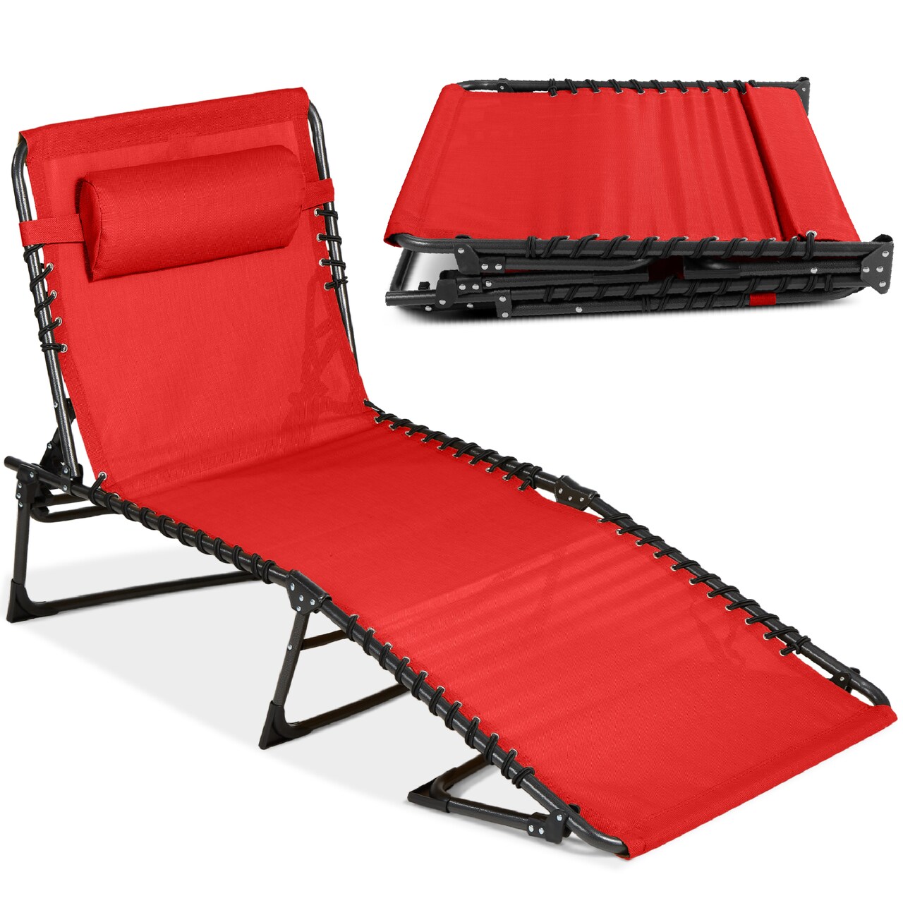Best Choice Products Patio Chaise Lounge Chair, Outdoor Portable Adjustable Pool Recliner w/ Pillow